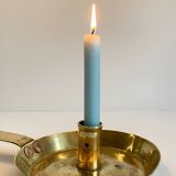 LOW HAND BRASS CANDLESTICK ANTIQUE
