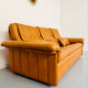 Ancien Canapé 3 places De Sede en cuir épais cognac design années 70