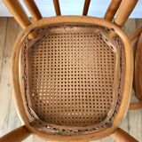 Set of 4 cane chairs in bentwood and honey-coloured cane thonet early 20th century