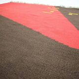 Design organic abstract geometric carpet/rug in style of Antonín Kybal, 1950s