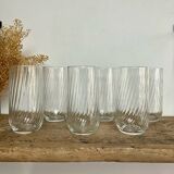 6 vintage twisted glasses