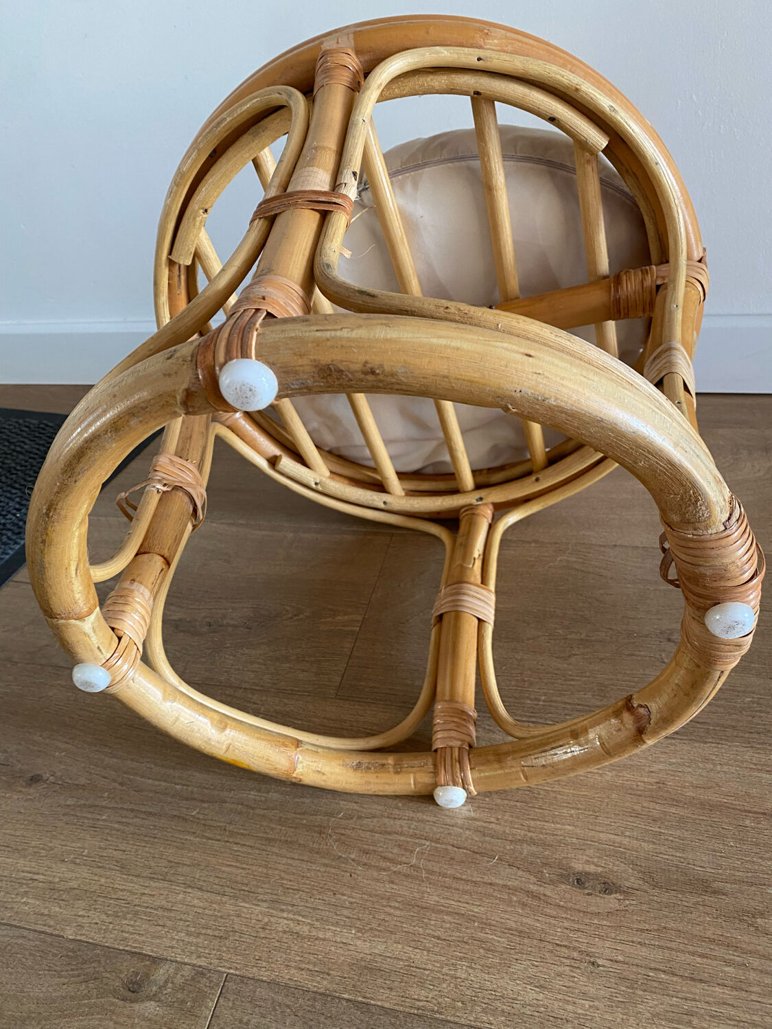 Tabouret en bambou années 50