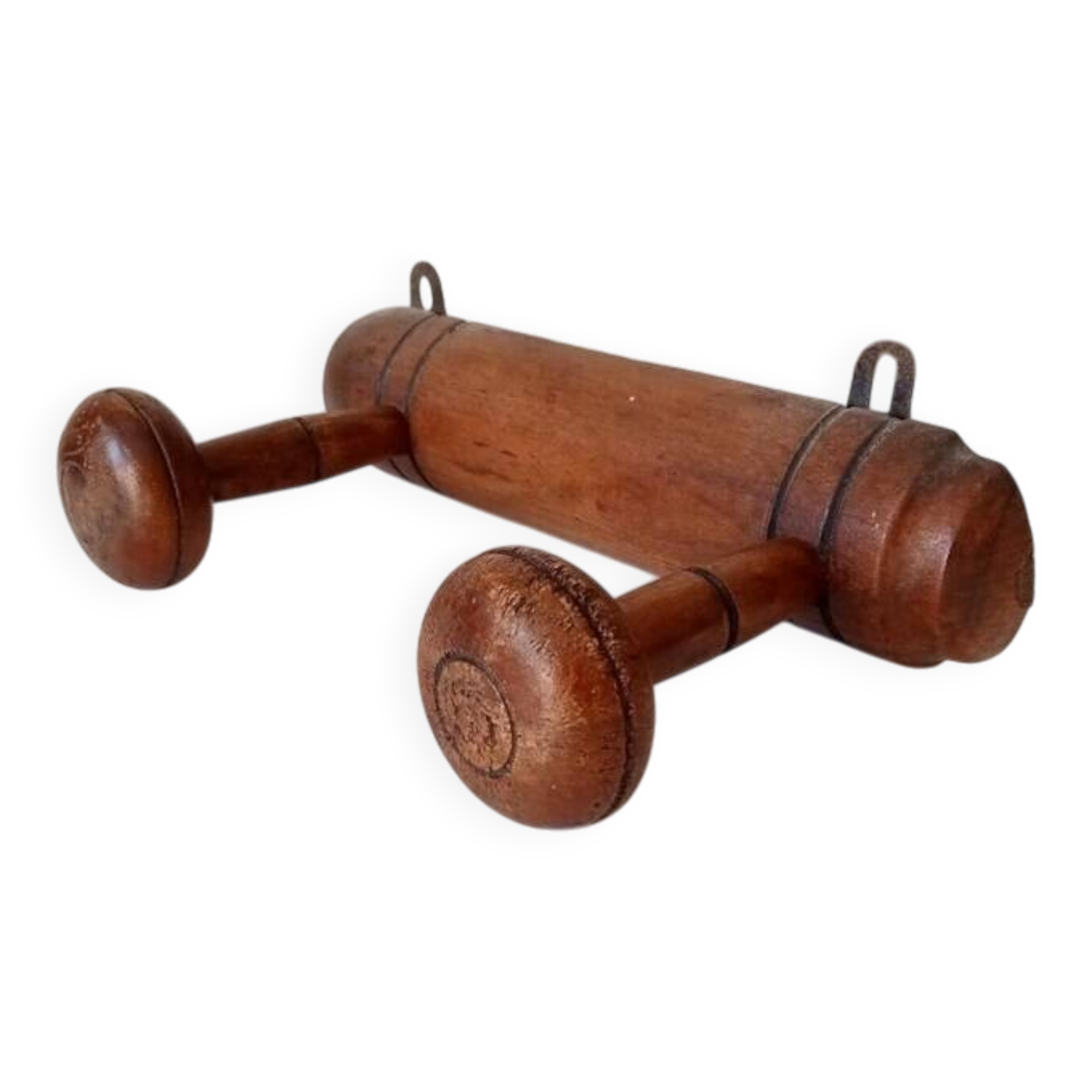 Antique folk art wall coat rack