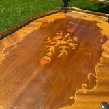 60s marquetry rolling bar trolley