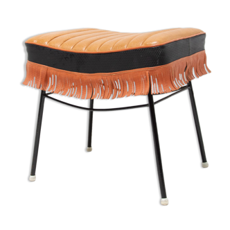 Mid century Czechoslovak leather stool, 1960´s