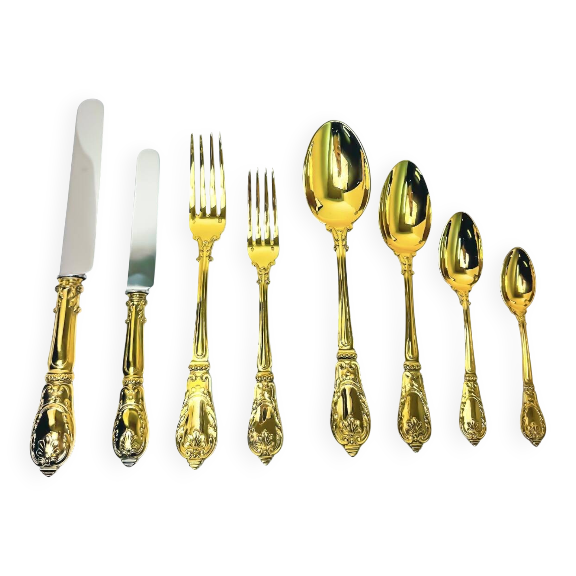 Prestige case for Odiot cutlery, solid silver and gold