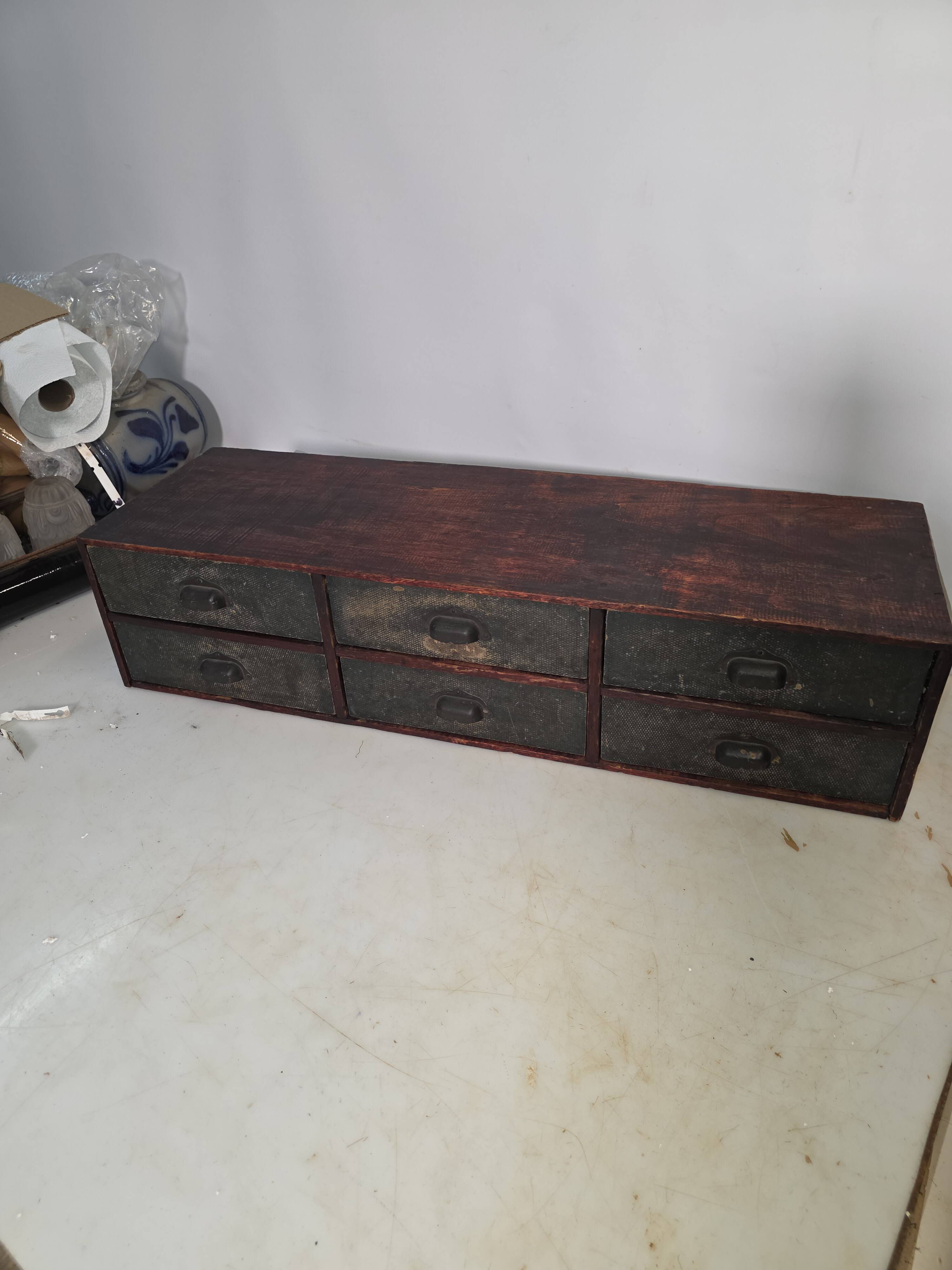 Antique workshop drawer unit from the 1920s.