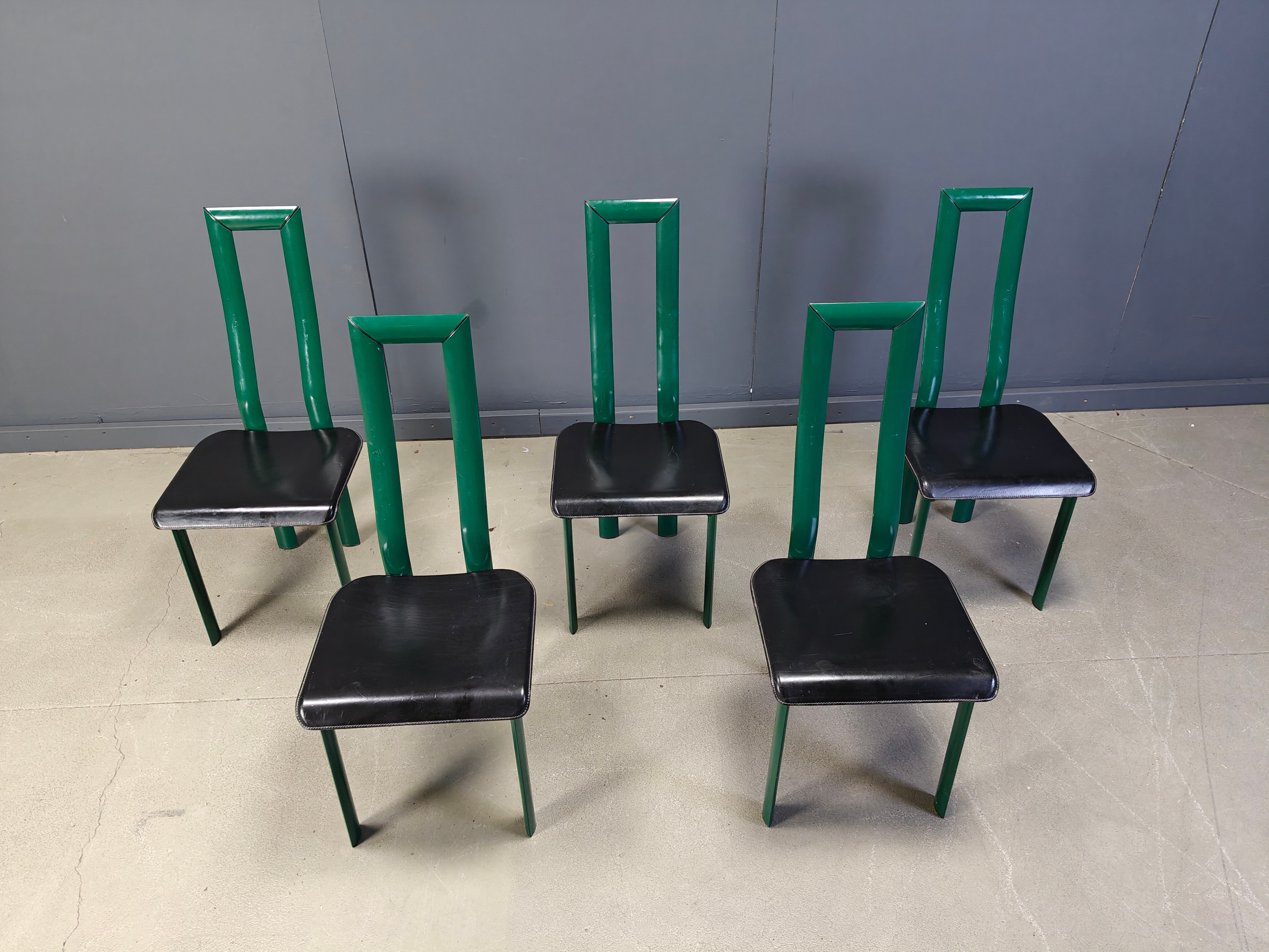 Italian Model Regia dining chairs by Antonello Mosca for Ycami, 1980s