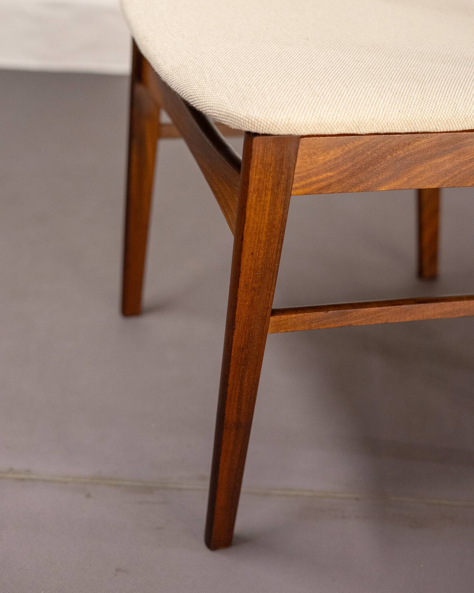 Set of 2 Danish Dining Chairs made of Teak and Beige Upholstery, circa 1960
