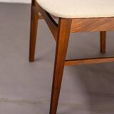 Set of 2 Danish Dining Chairs made of Teak and Beige Upholstery, circa 1960