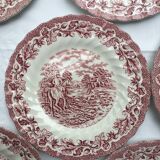 9 Myotts Country Life Staffordshire Ware dessert plates