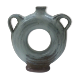 Vernified ceramic vase with handles