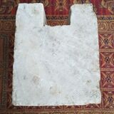Sculpted Carrara marble stool column
