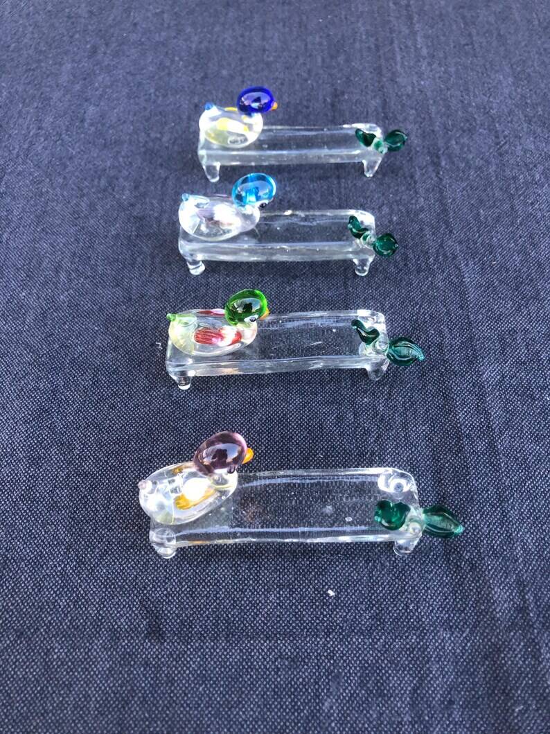 Set of Four Rare Vintage Murano Glass Knife Rests/Knife Holders, Italy, 1