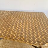 Large free-form rattan table