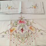 White background embroidered sheets
