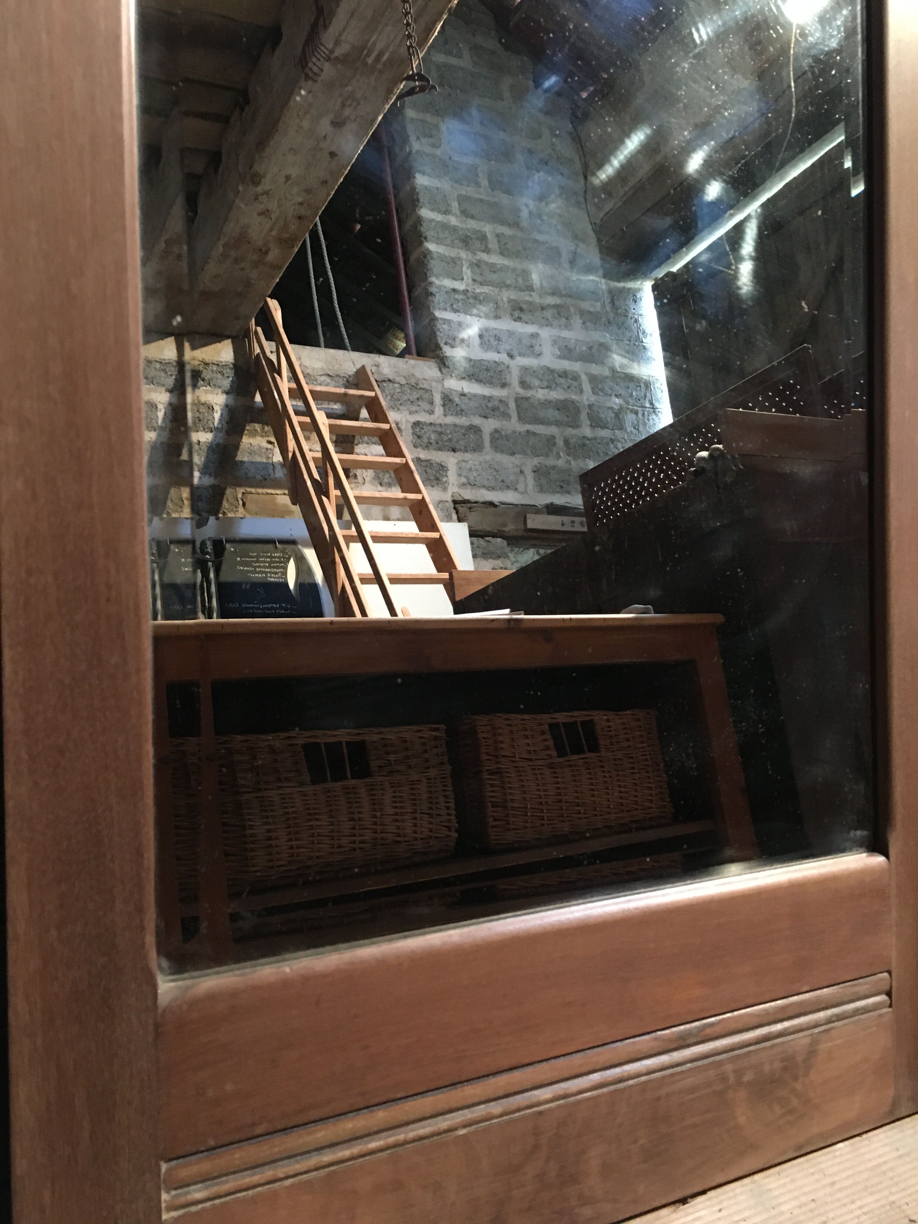 Beveled mirror walnut frame