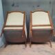 Pair of wingback armchairs in Louis XVI style