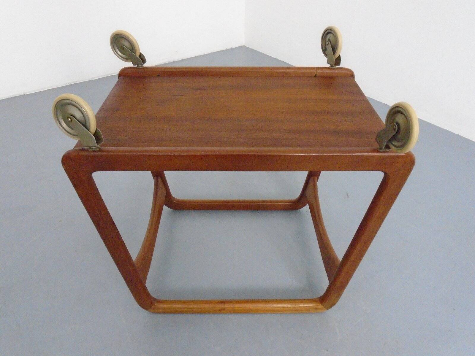 Danish Teak Bar Cart with Removable Tray from Silva, Denmark, 1960s