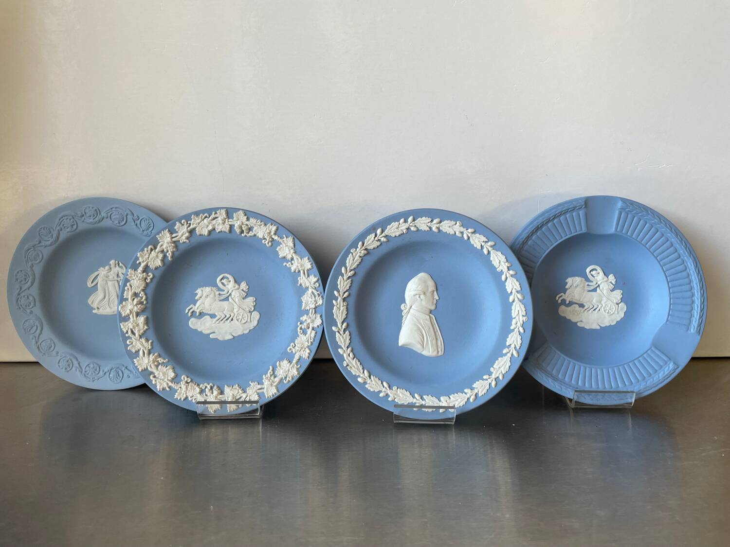 Lot of 4 Wedgwood BLUE Jasperware vintage