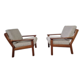 Pair of Scandinavian teak armchairs by Juul Kristensen, Denmark 1970s