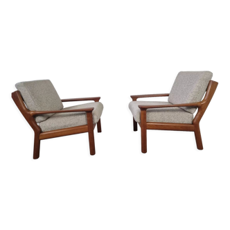 Pair of Scandinavian teak armchairs by Juul Kristensen, Denmark 1970s