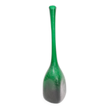 Emerald Green Corroso Murano Glass Vase by Seguso, Italy