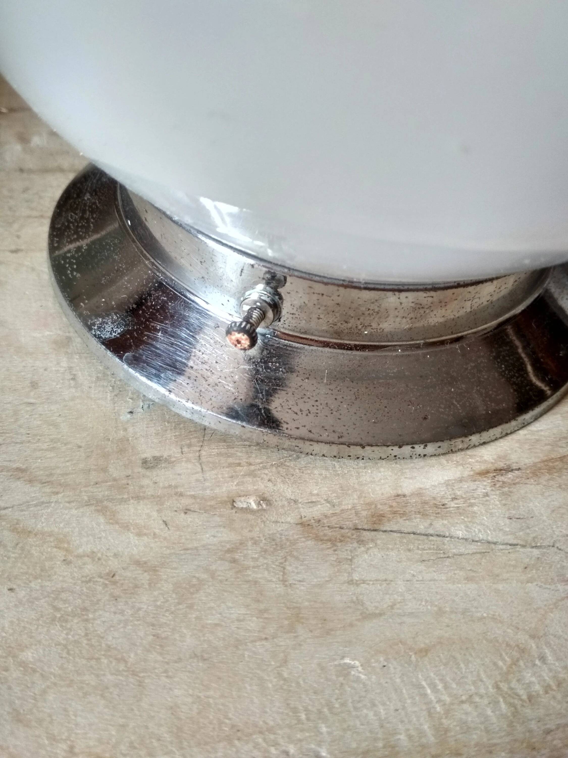 1940s ceiling light, white opaline globe