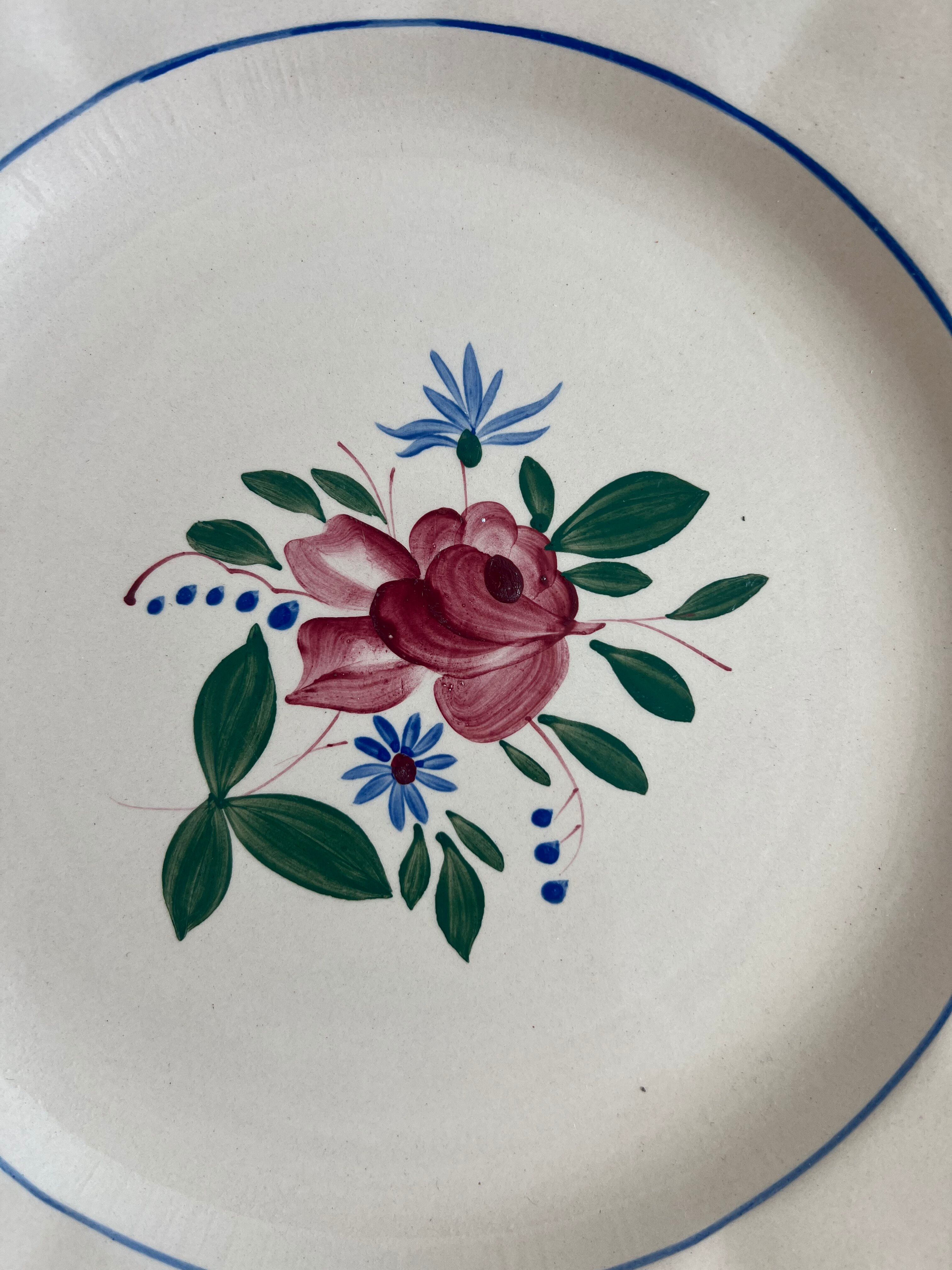 Sarreguemines hand-painted presentation plate