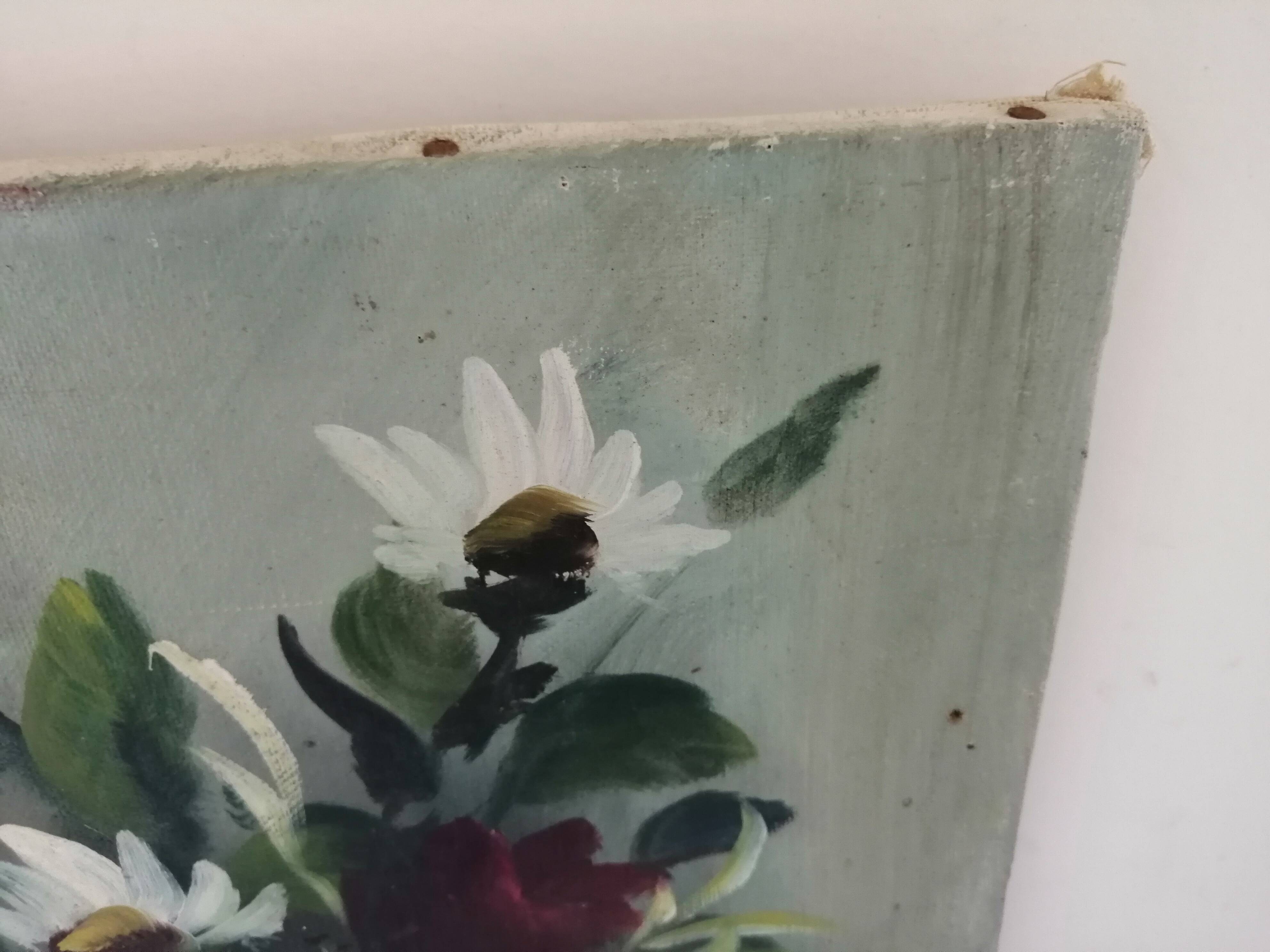 Still life with daisies and flowers in vase