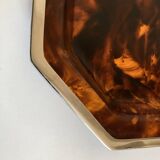 XXL neo-classical tortoiseshell lucite tray 1970