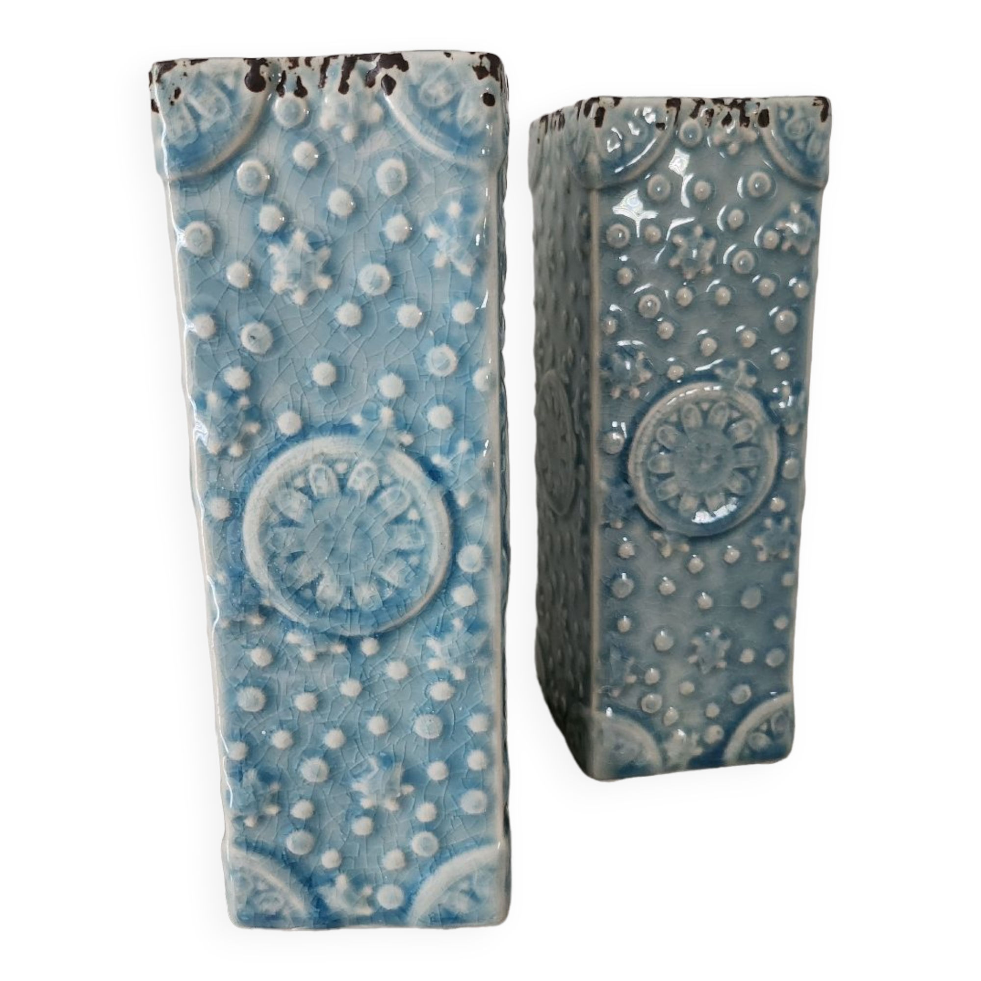 Glazed ceramic vases