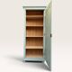 Parisian bonnetière, solid pine, Art Deco, renovated, grey-green.