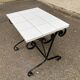 Table basse table d'appoint vintage en fer forgé noir et céramique blanche