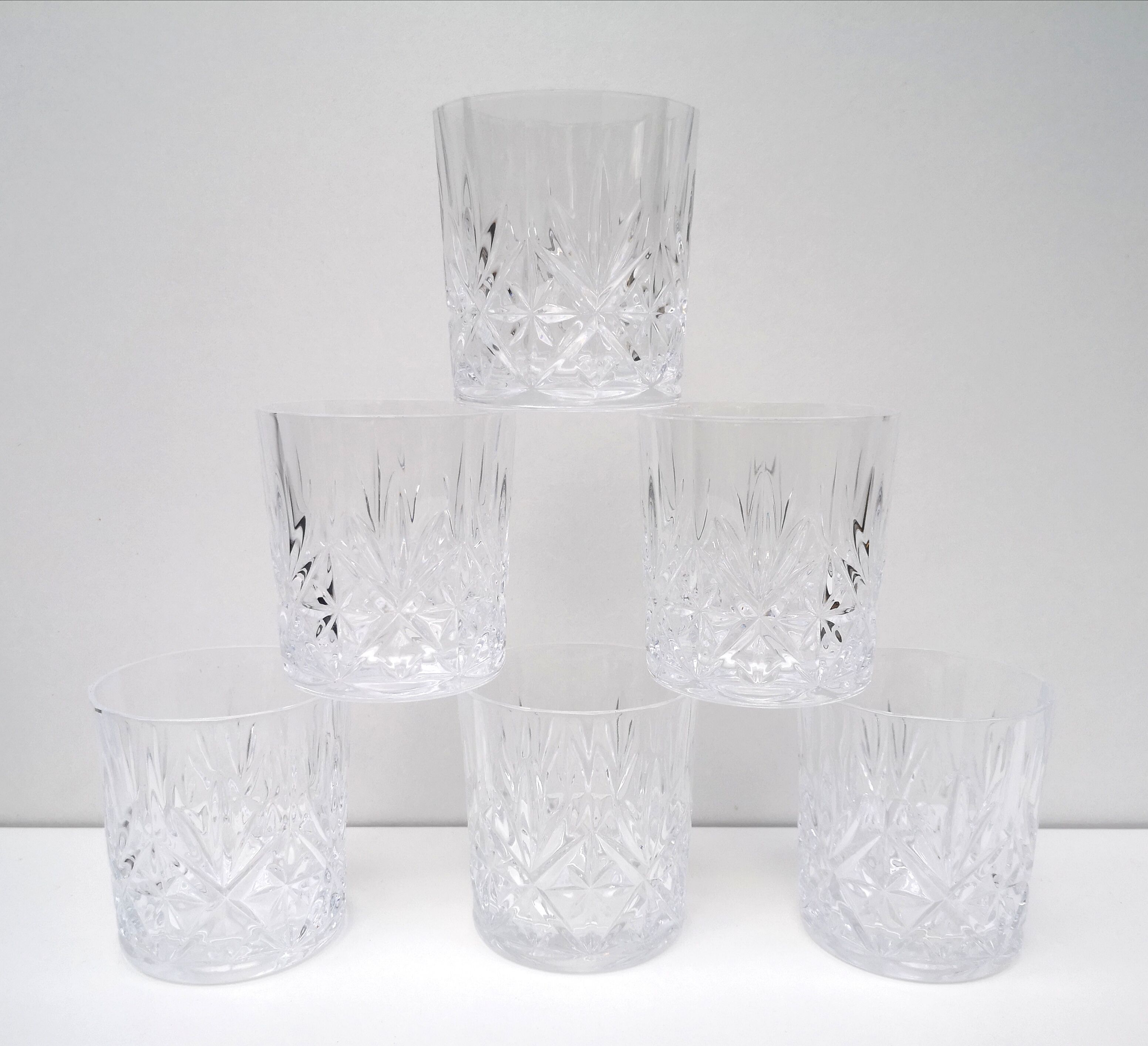 Set of 6 vintage crystal whiskey glasses