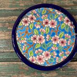 Set of two coasters or bottle rests in longwy enamels