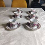 Set of 6 porcelain coffee cups