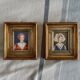 2 small portrait paintings of a woman by N. Philip, miniatures on ivory.