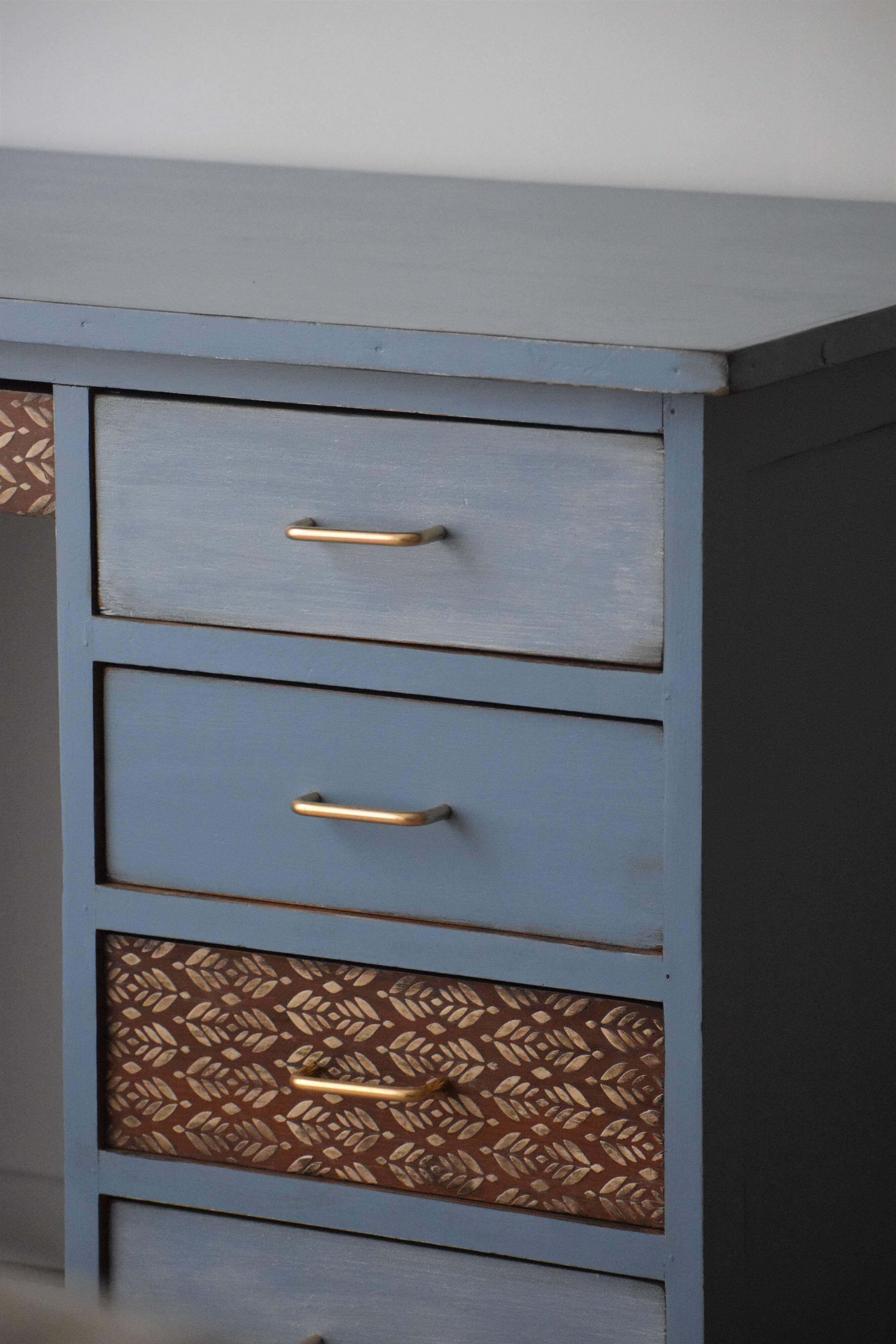 Vintage blue horizon desk