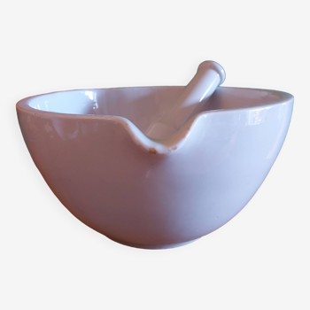 Very large porcelain mortar with pestle