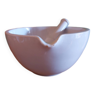 Very large porcelain mortar with pestle