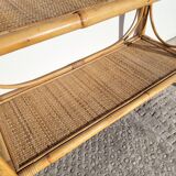 Library cabinet rattan shelf 1960