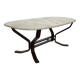 Table basse vintage en bois et marbre Design minimaliste Suède années 70