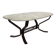 Table basse vintage en bois et marbre Design minimaliste Suède années 70