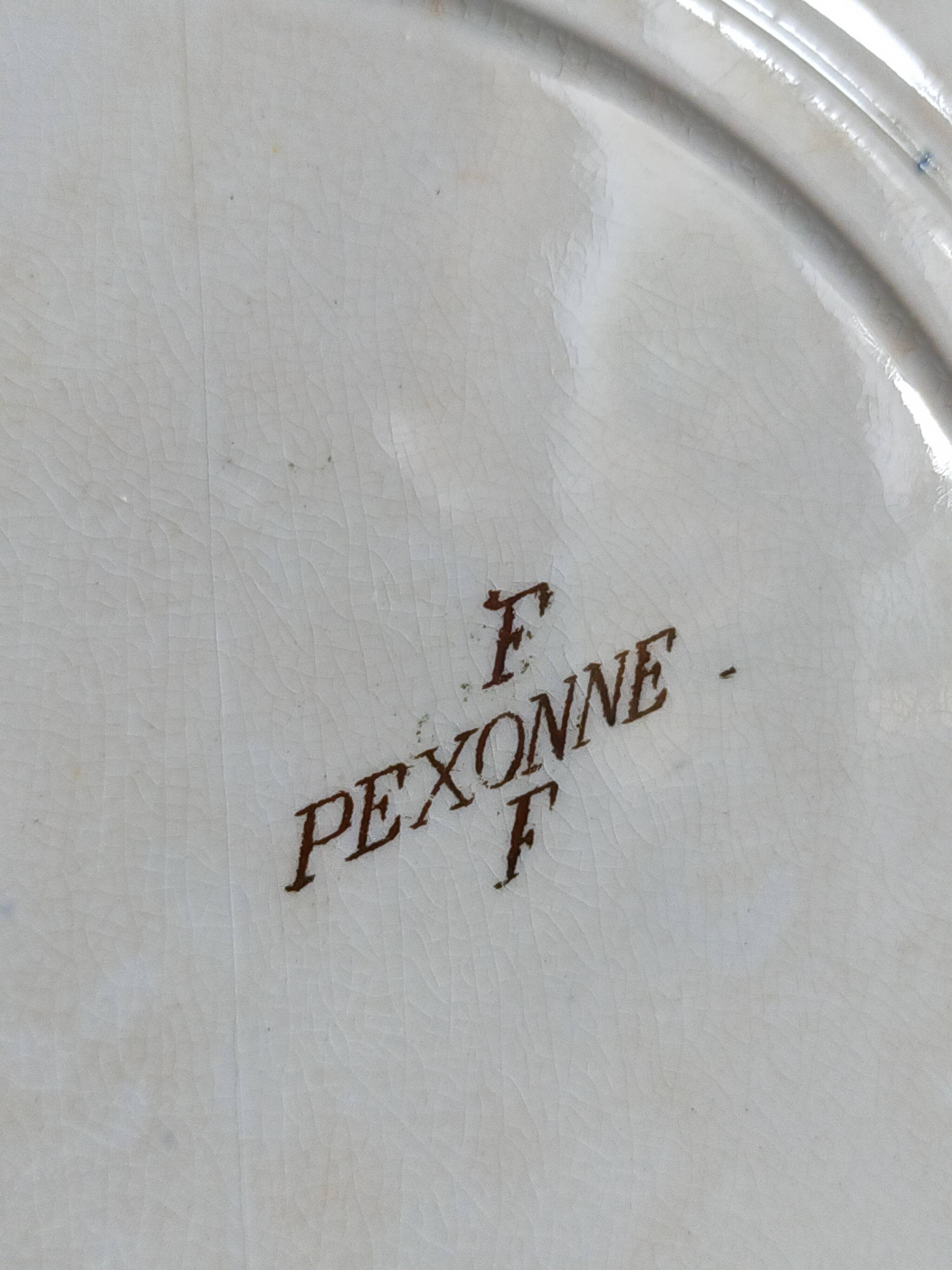 Seven iron earth dessert plates with birds ffPexonne late 19th century