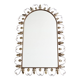 Grand miroir arqué avec feuilles d’acanthes et volutes en métal doré de deknudt, années 1960