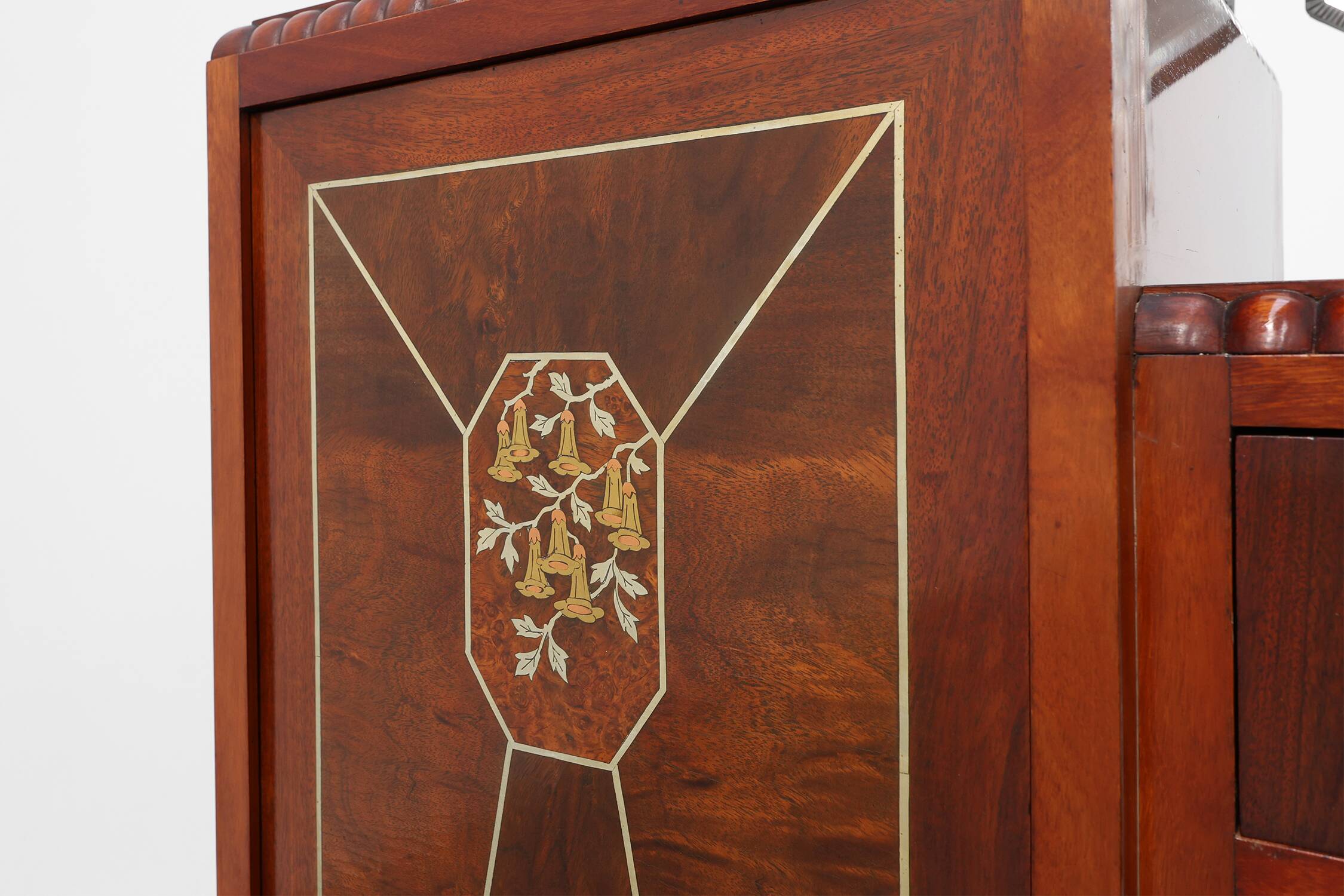Cabinet en marqueterie Art Déco par De Coene, Belgique, vers 1925
