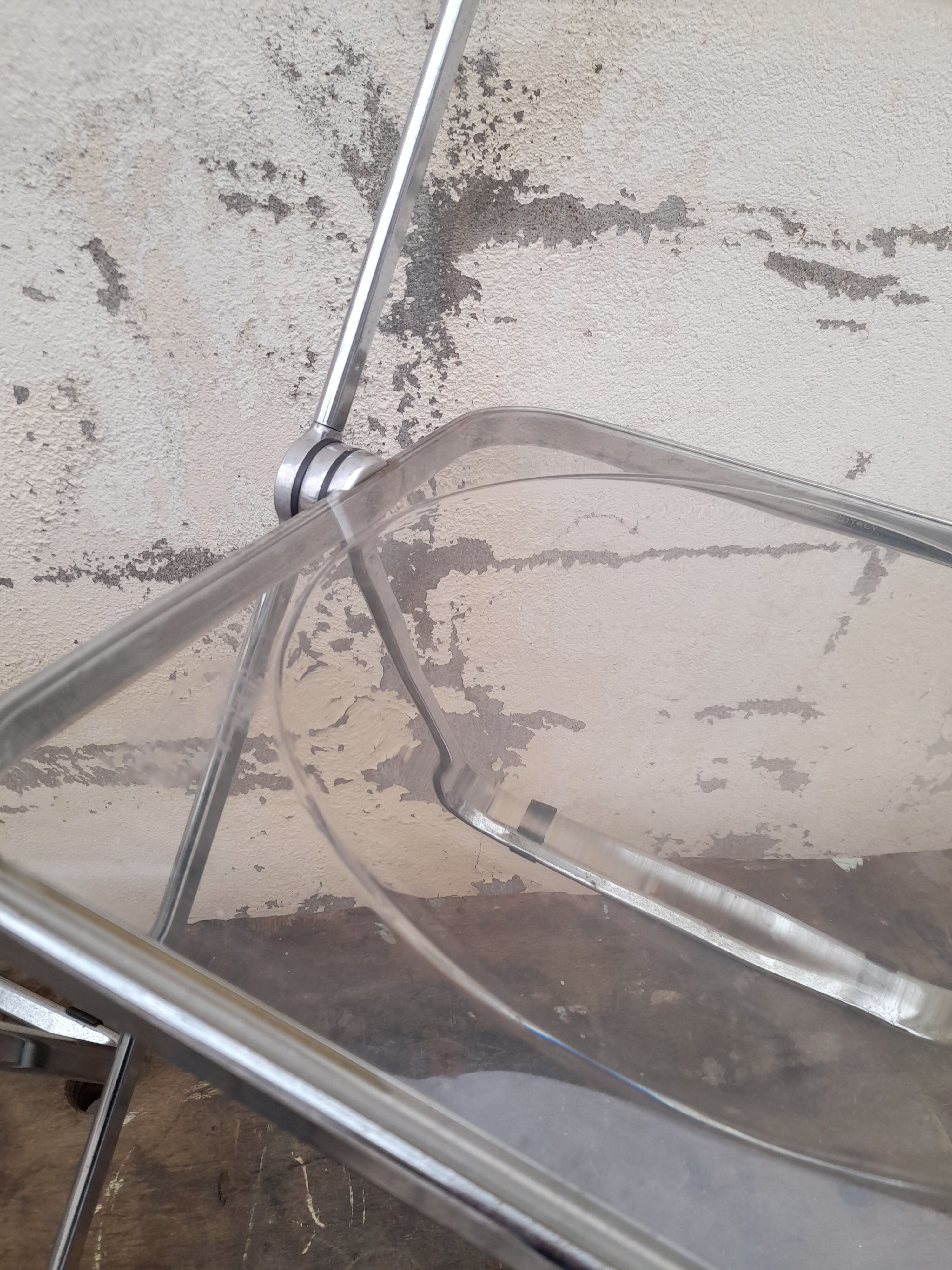 Series of 3 chairs model "plia" by Giancarlo Piretti by Castelli