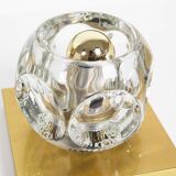 Heavy pair of ice glass sconces by Peill & Putzler, Germany 1970's