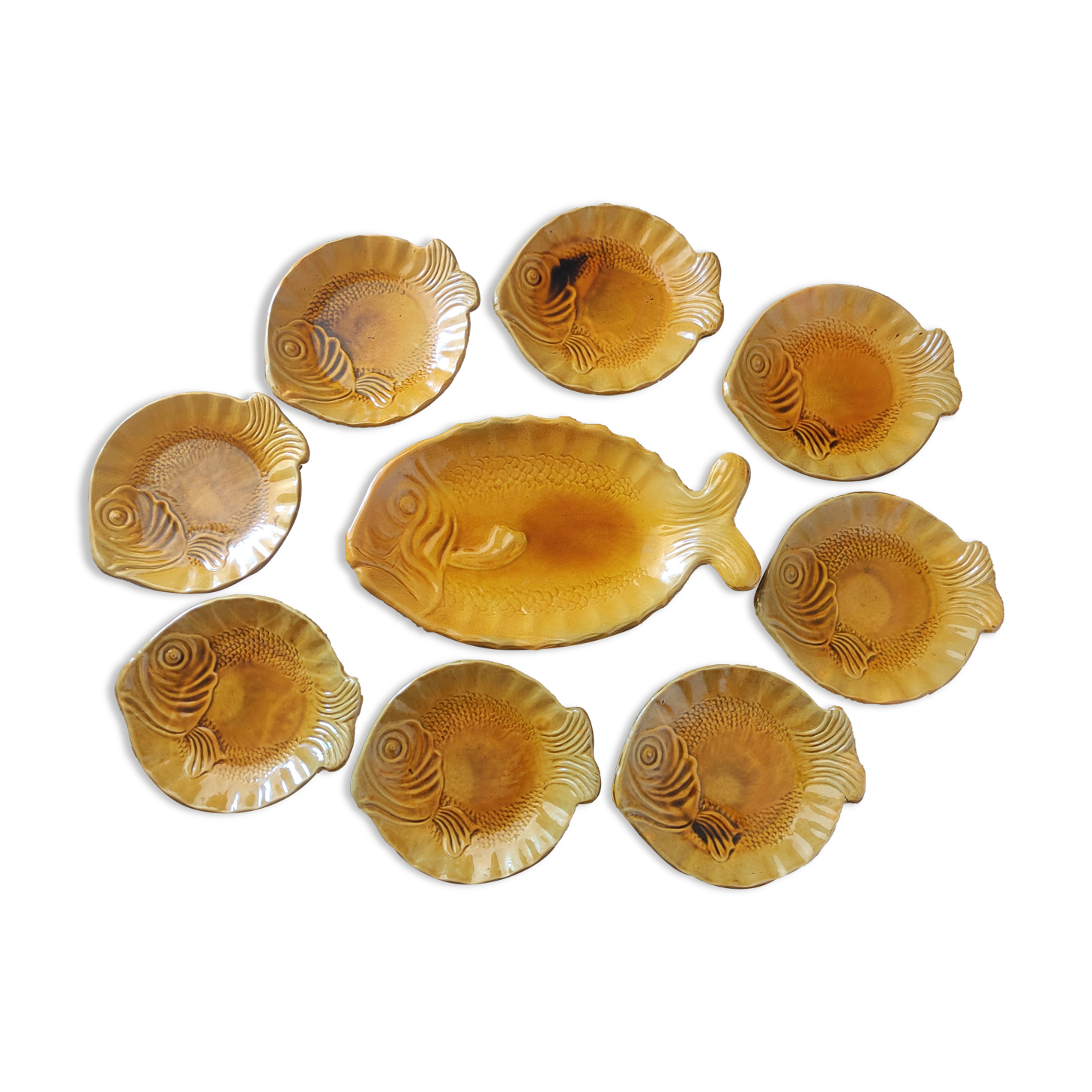 Vintage vallauris ceramic fish service